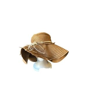 Royal Road Trading Co Straw Floppy Sun Hat Wide Brim Beach Hat Boho Shell Accent